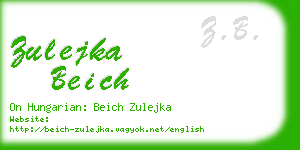 zulejka beich business card